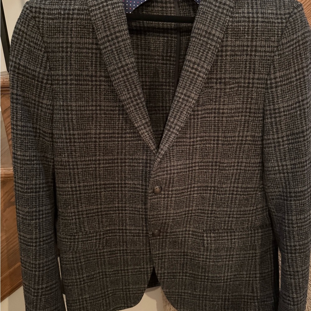 Zara Gray Plaid Blazer